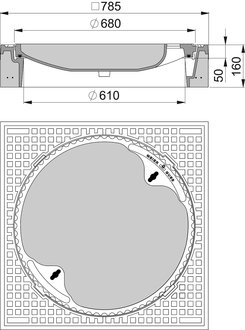 Schachtabdeckung rund beton